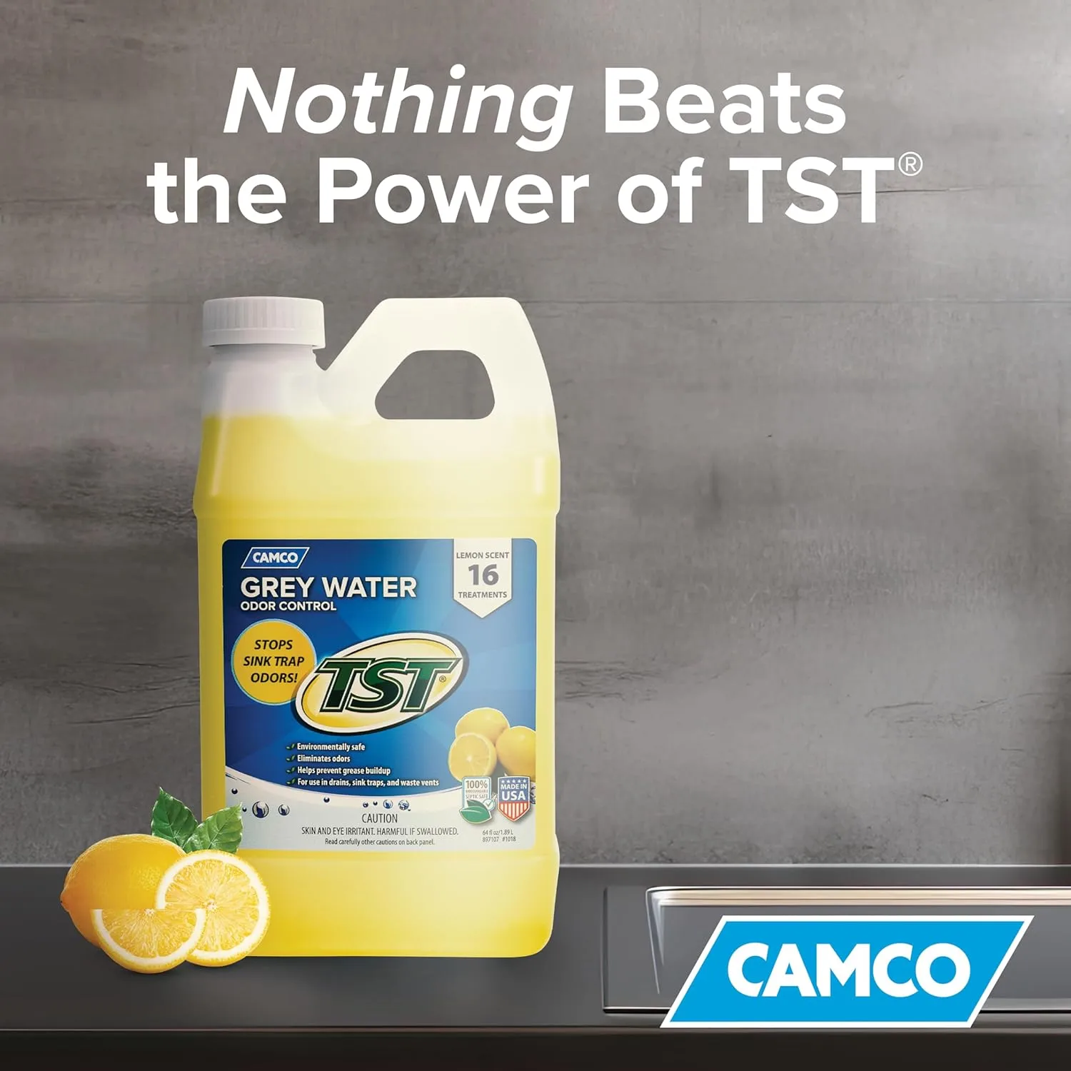 CAMCO TST RV Grey Water Odor Control, Lemon Scent