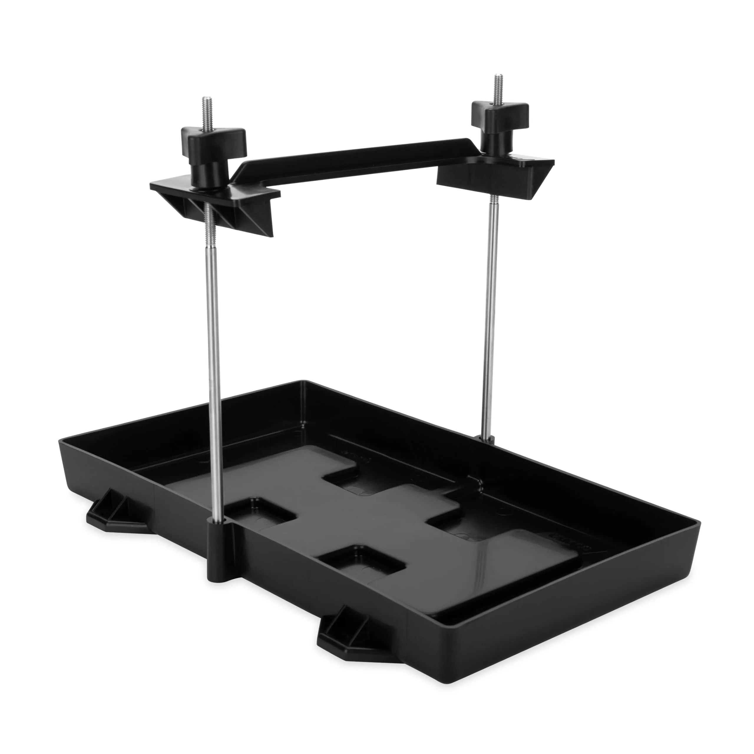 Camco RV Large Battery Hold-Down Tray - Holds Automotive, RV, and Marine Batteries to Stop Movement During Transportation (55404) black 1 Count (Pack of 1)