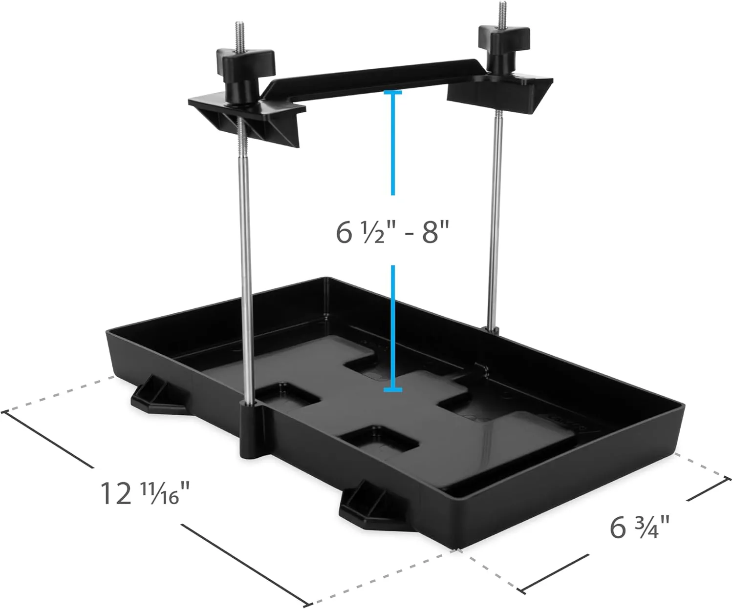 Camco RV Large Battery Hold-Down Tray - Holds Automotive, RV, and Marine Batteries to Stop Movement During Transportation (55404) black 1 Count (Pack of 1)