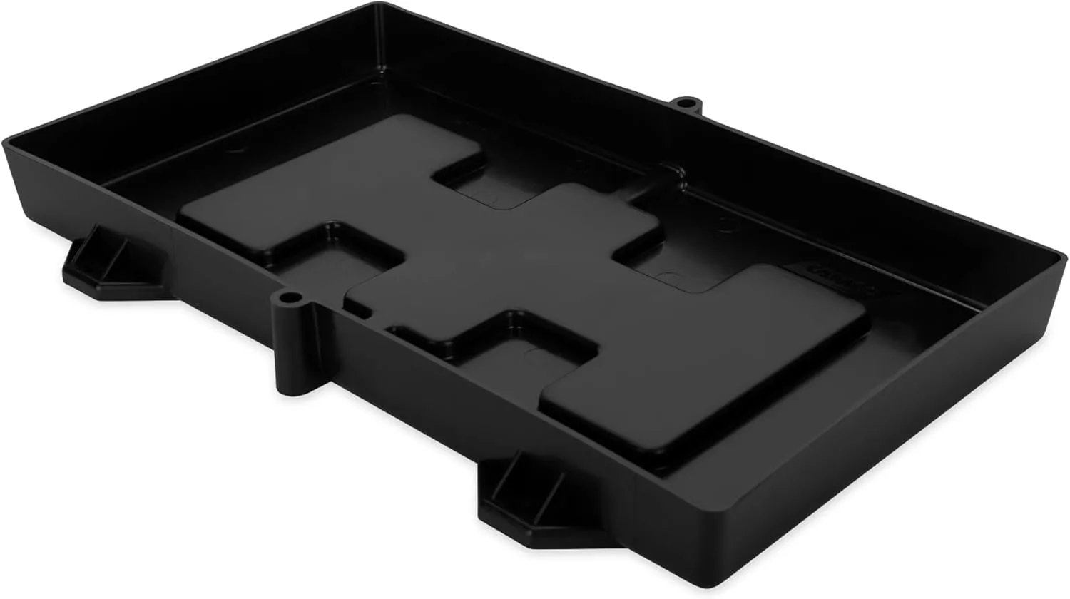 Camco RV Large Battery Hold-Down Tray - Holds Automotive, RV, and Marine Batteries to Stop Movement During Transportation (55404) black 1 Count (Pack of 1)