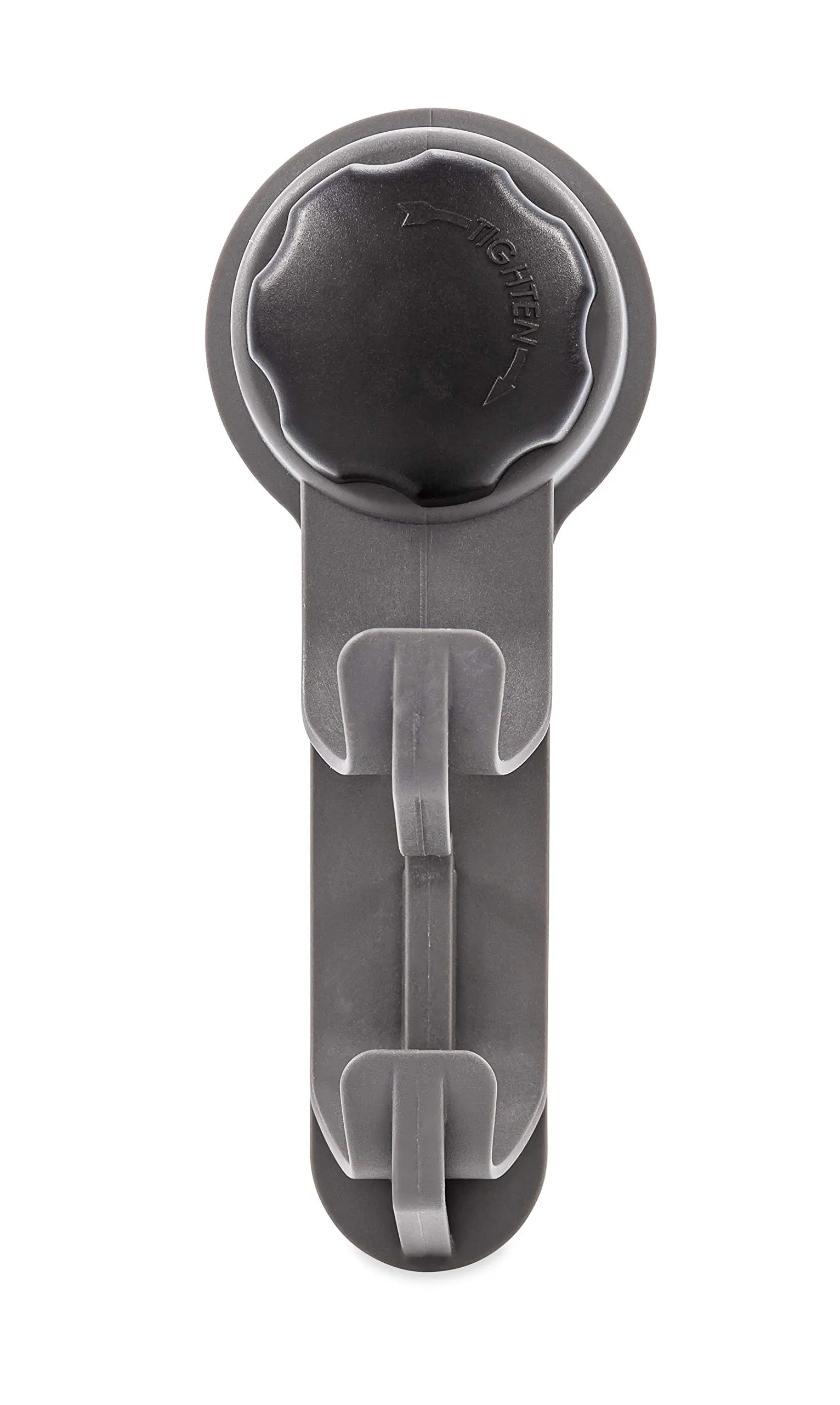 Camco RV Towel Hook | Mechanical Suction Cup, Black, 2-Hook (44028)