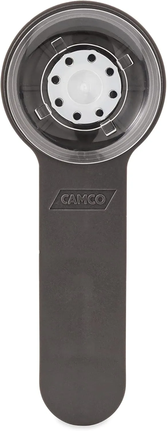 Camco RV Towel Hook | Mechanical Suction Cup, Black, 2-Hook (44028)