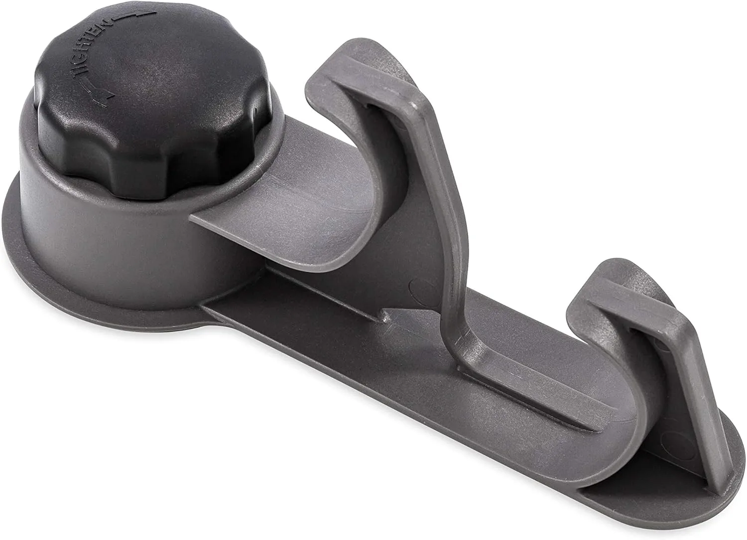 Camco RV Towel Hook | Mechanical Suction Cup, Black, 2-Hook (44028)