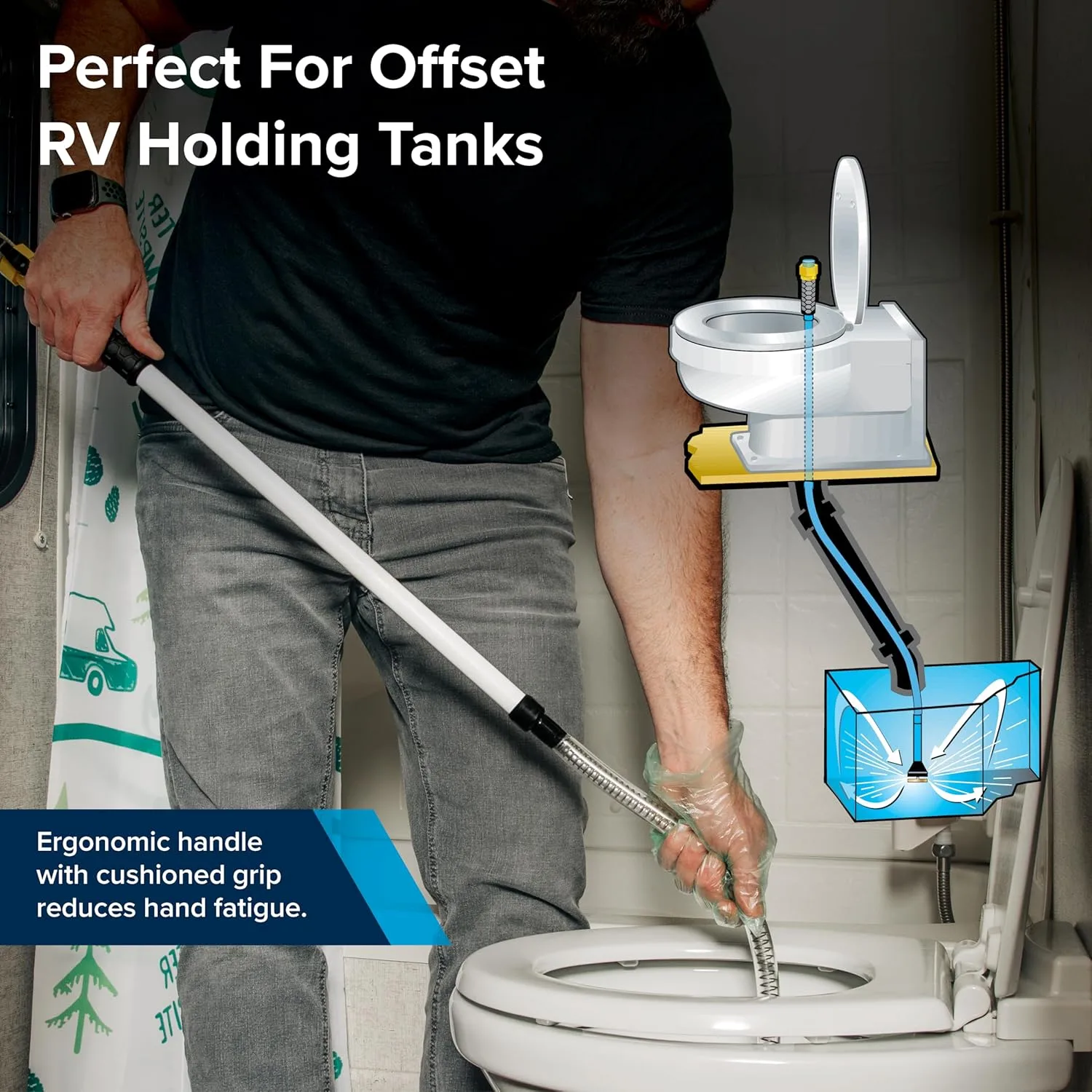 Camco RV Holding Tank Swivel Stik Rinser - 34-Inch Flexible Reach (40074)