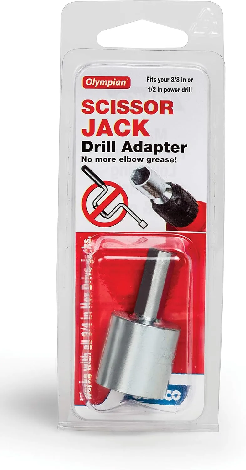 Camco RV Scissor Jack Socket Drill Adapter - Fits 3/8" & 1/2" (57363)
