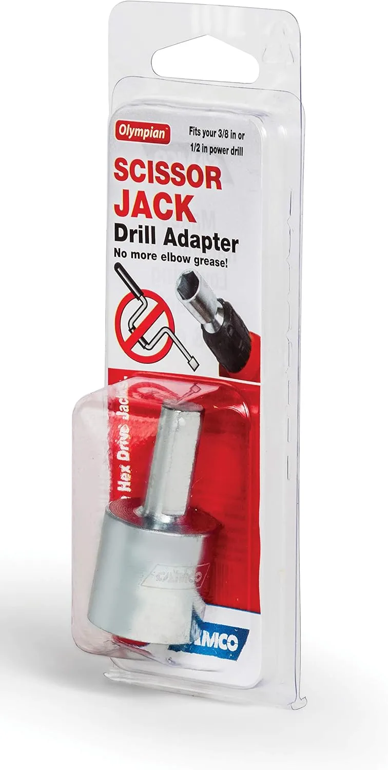 Camco RV Scissor Jack Socket Drill Adapter - Fits 3/8" & 1/2" (57363)