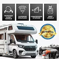 Camco Sidewinder 10-Ft RV Sewer Hose Support - Flexible Telescoping Design for Avoiding Obstacles & Deep Cradles Secure RV