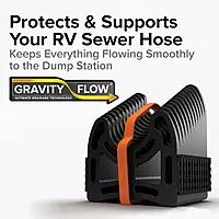 Camco Sidewinder 10-Ft RV Sewer Hose Support - Flexible Telescoping Design for Avoiding Obstacles & Deep Cradles Secure RV