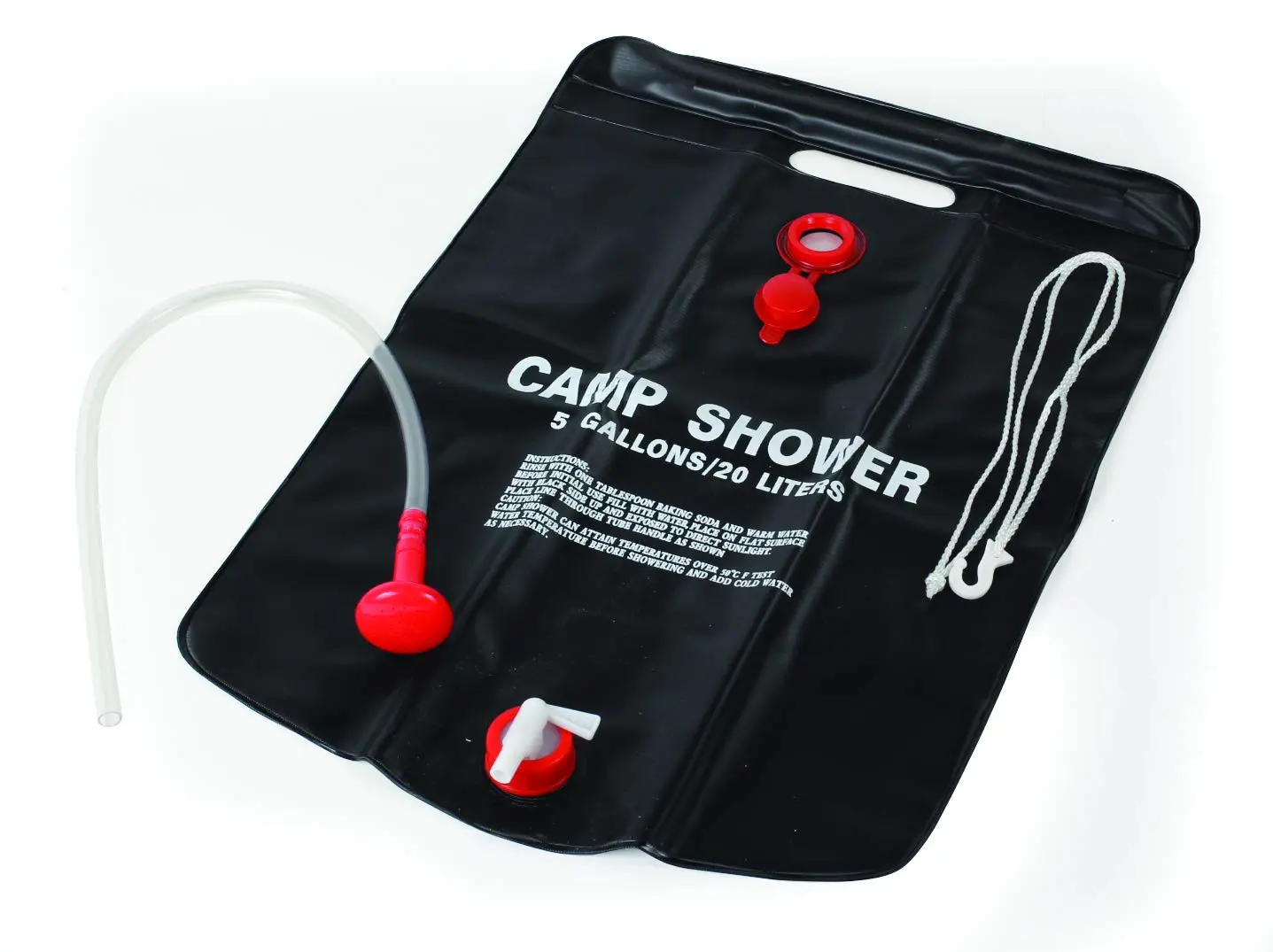 Camco Solar Camp Shower, 5 Gallon Portable Outdoor Shower - White