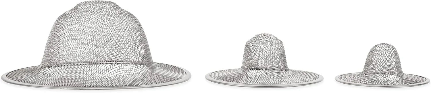 Camco Sink and Shower Drain Strainers | Designed to Keep Food and Hair Out of Plumbing | 3-Pack (42273)
