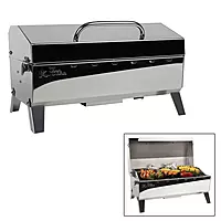 Camco 58131 Stow N' Go 160 Gas Grill with Thermometer and Igniter, White