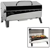 Camco 58131 Stow N' Go 160 Gas Grill with Thermometer and Igniter, White