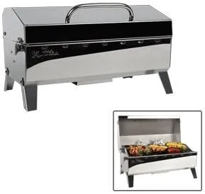 Camco 58131 Stow N' Go 160 Gas Grill with Thermometer and Igniter, White
