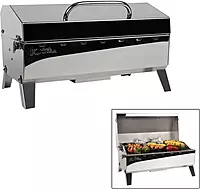 Camco 58131 Stow N' Go 160 Gas Grill with Thermometer and Igniter, White