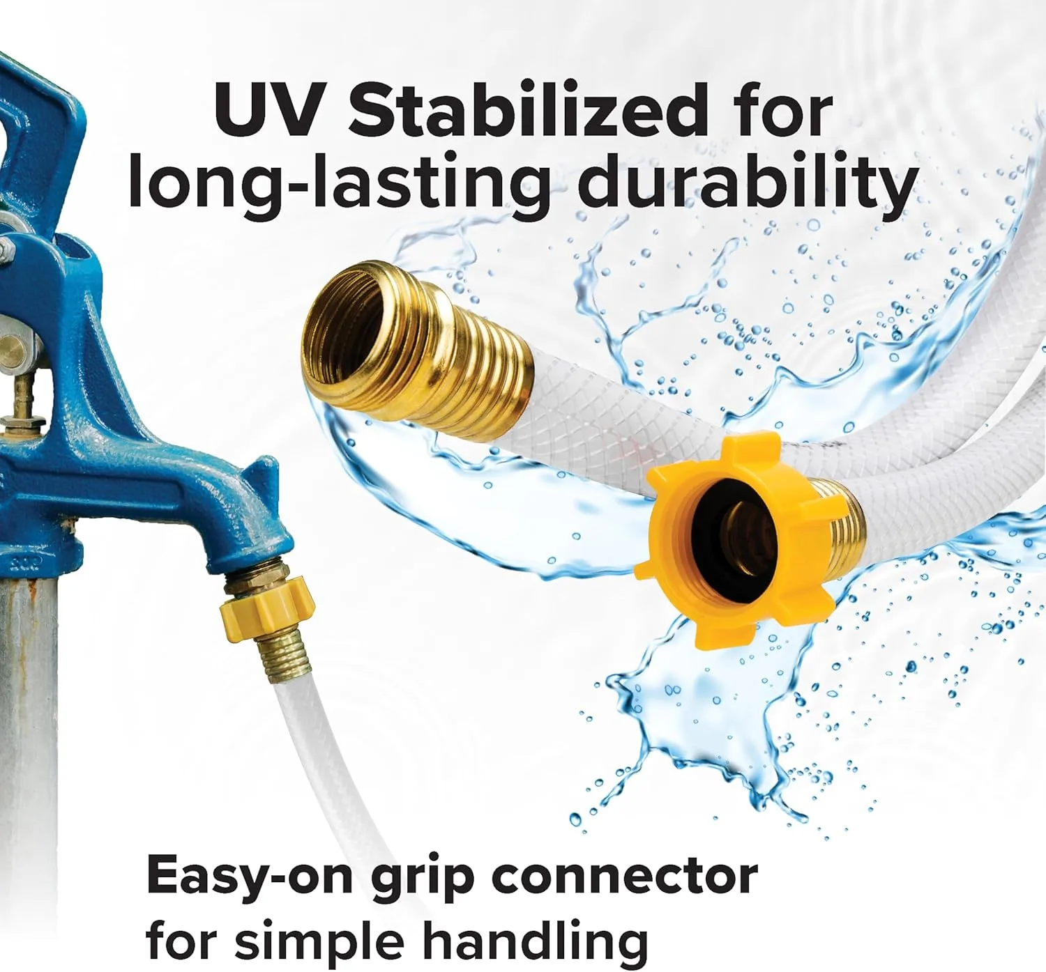 Camco TastePURE 25-Ft Water Hose - RV Drinking Water Hose Contains No Lead, No BPA & No Phthalate - Features Diamond-Hatch Reinforced PVC Design - 5/8” Inside Diameter, Made in the USA (22783) 25-Foot