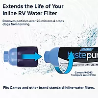Camco TastePURE RV/Marine Inline Water Filters & Pre-Filter
