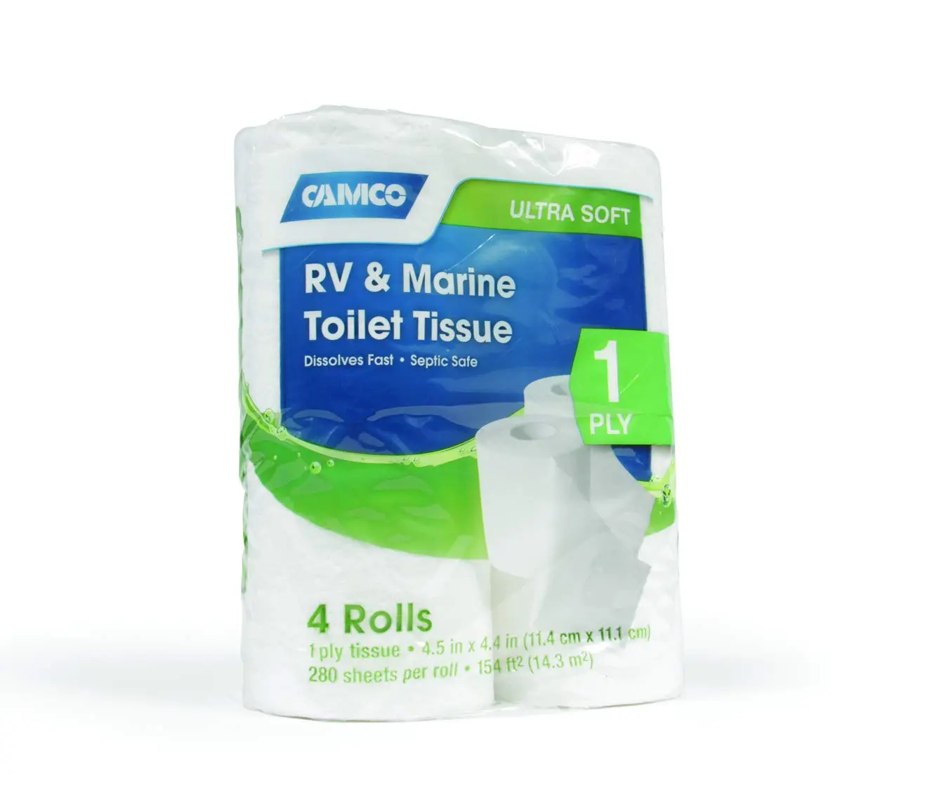 Camco 40276 Toilet Tissue, 1 Pack of 4 Rolls, White