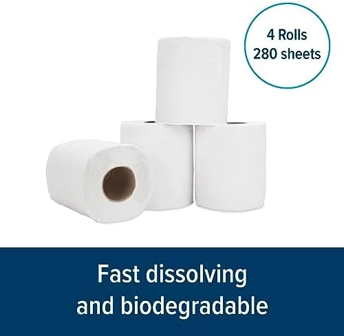 Camco 40276 Toilet Tissue, 1 Pack of 4 Rolls, White