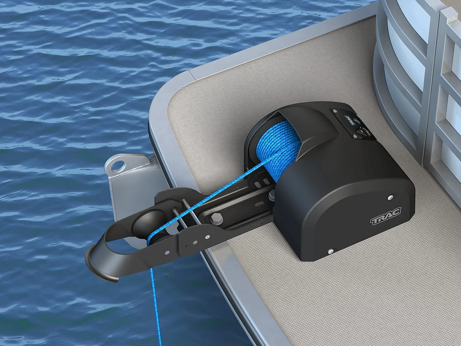 Camco TRAC Outdoors Pontoon 35-G3 Electric Anchor Winch | Features a High-Efficiency, 12-Volt DC