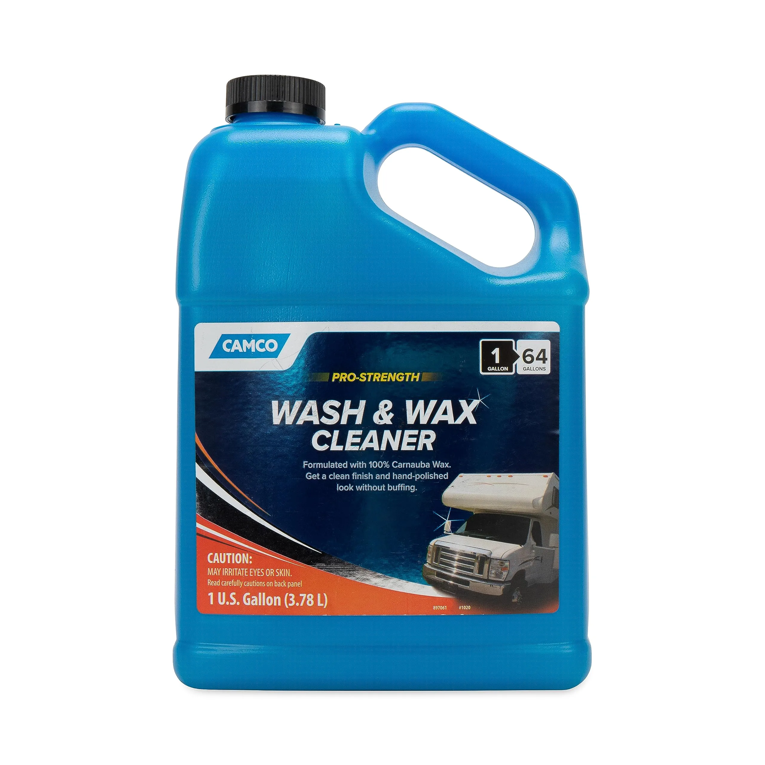 Camco Wash & Wax Cleaner for RVs, Trailers & Vehicles — 100% Carnauba Wax, 1 Gallon (40498)