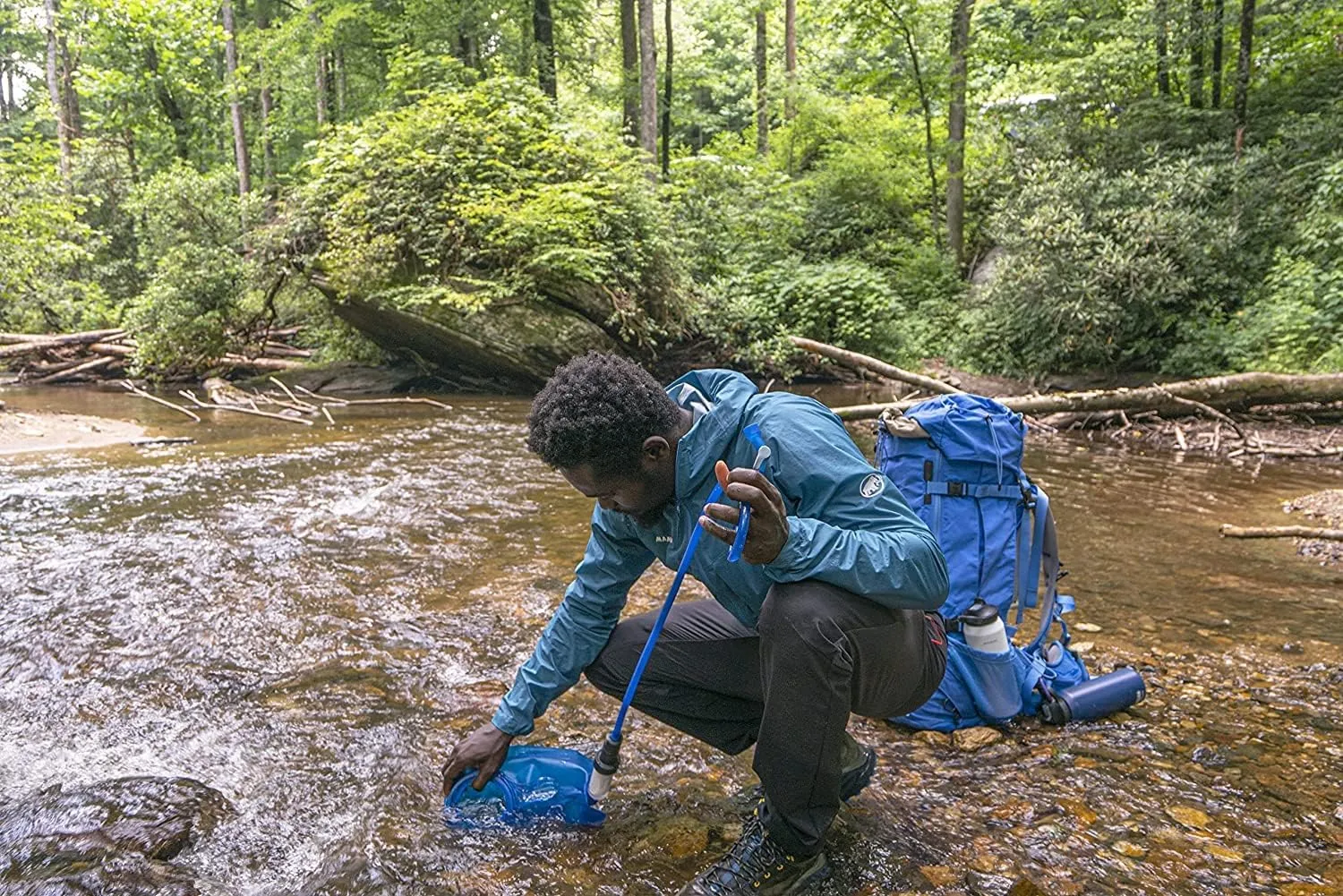 CamelBak Crux 2L Water Reservoir Bladder with Water Filtration Kit, Filtered by LifeStraw - for Hiking, Backpacking, Travel