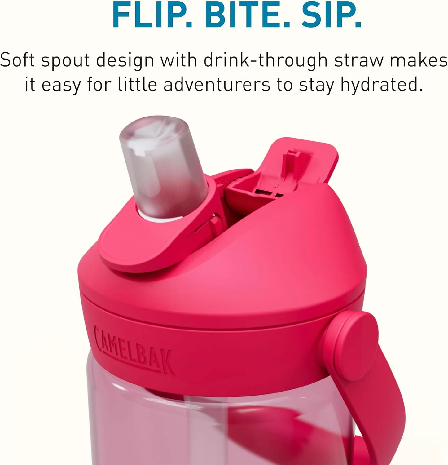 CAMELBAK Thrive Flip Straw Kids Bite Valve Water Bottle 14oz Tritan Renew