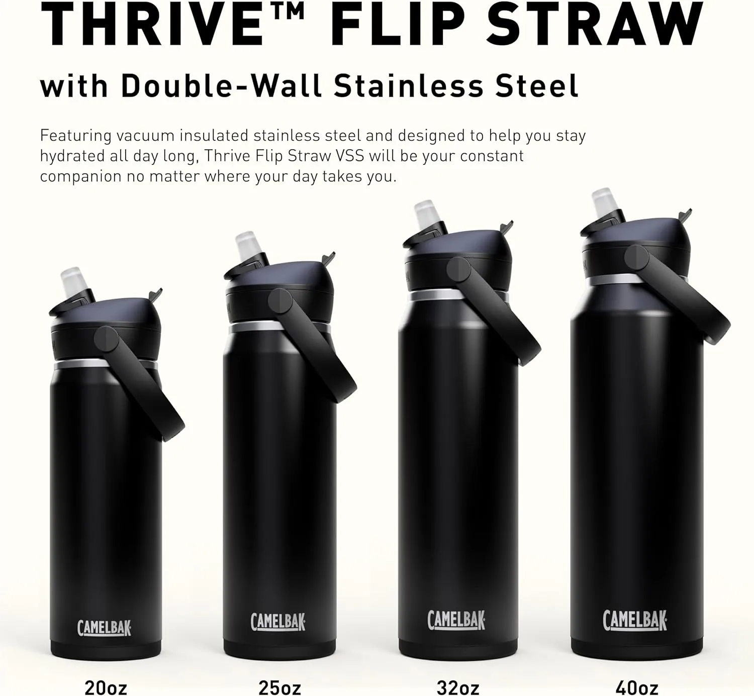 CAMELBAK Thrive Flip Straw Insulated Stainless Steel Water Bottle