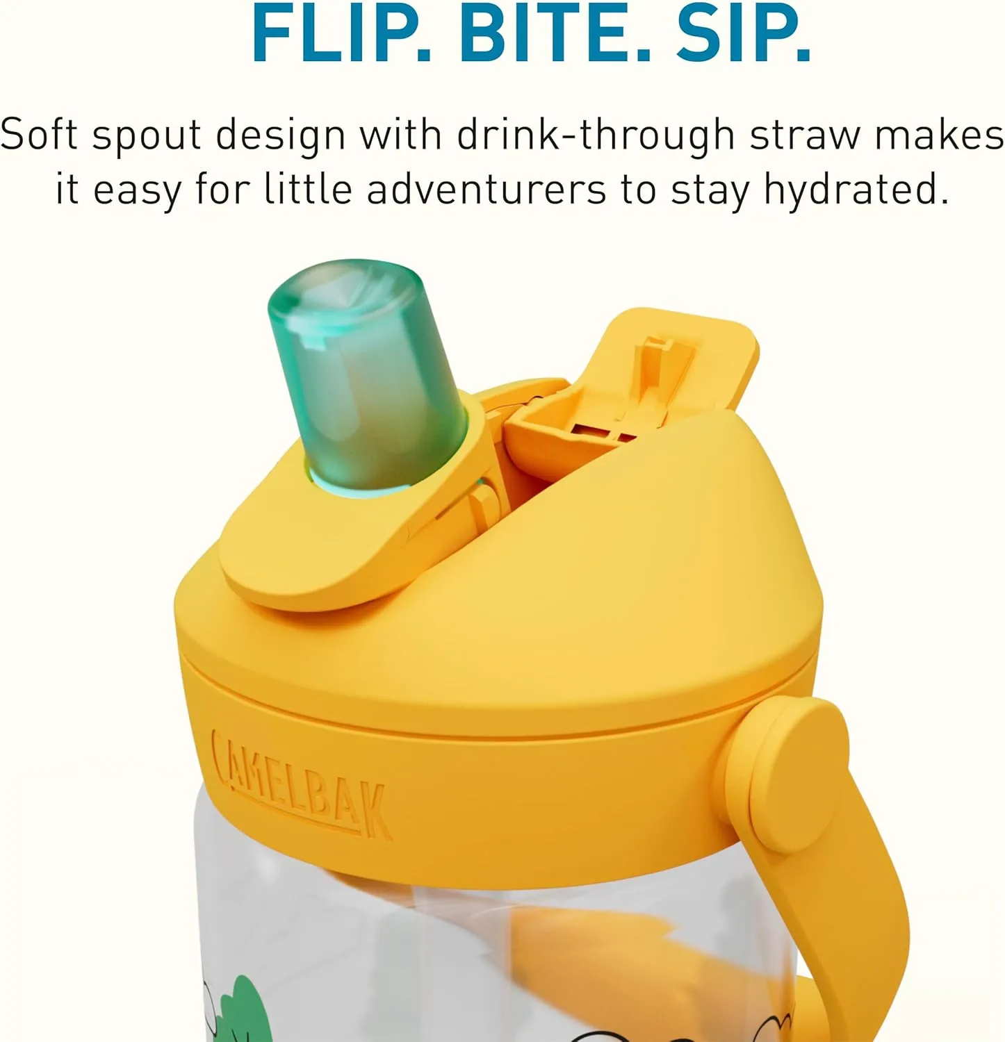 CAMELBAK Thrive Flip Straw Kids Bite Valve Water Bottle 14oz Tritan Renew