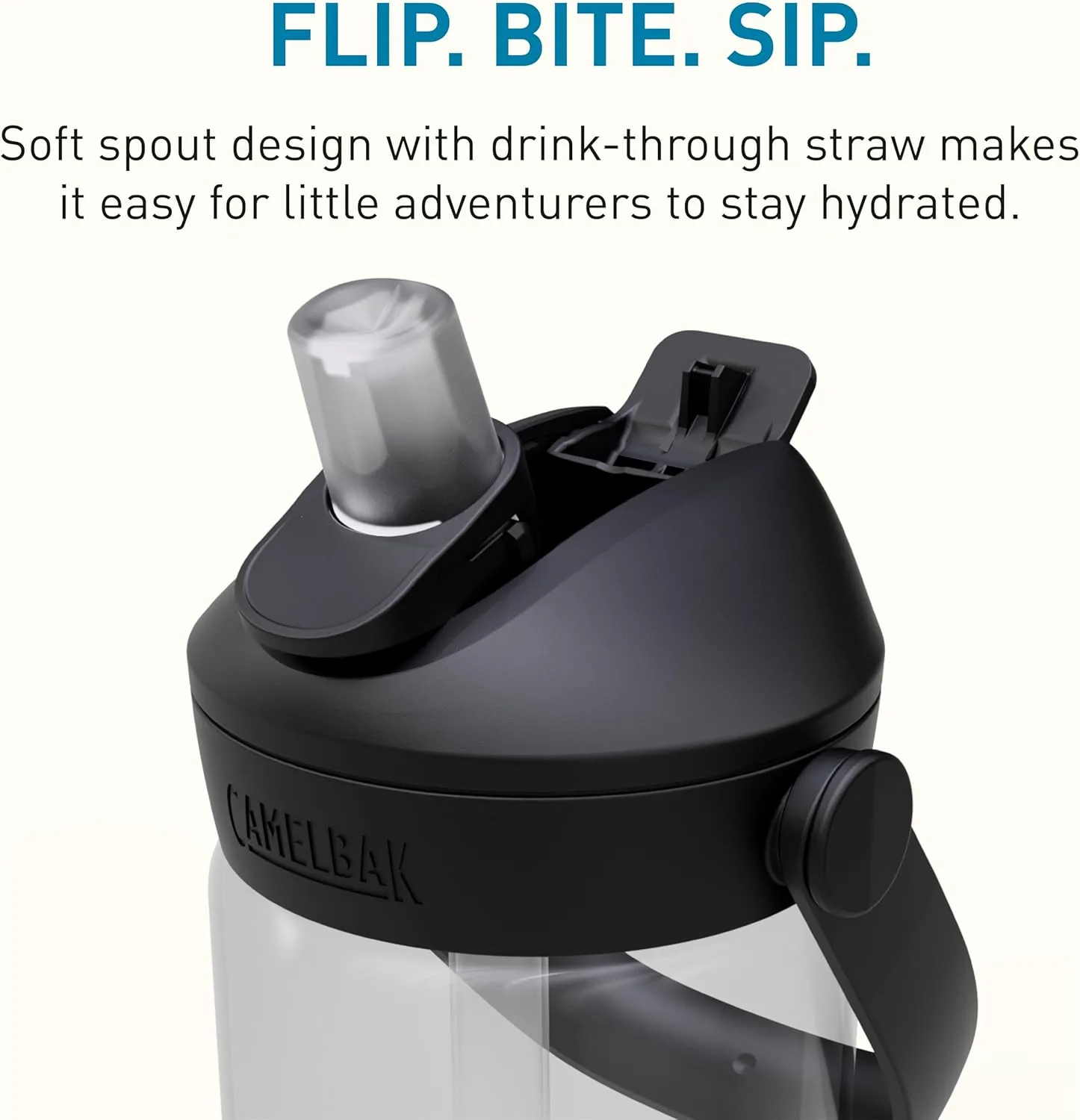 CAMELBAK Thrive Flip Straw Kids Bite Valve Water Bottle 14oz Tritan Renew