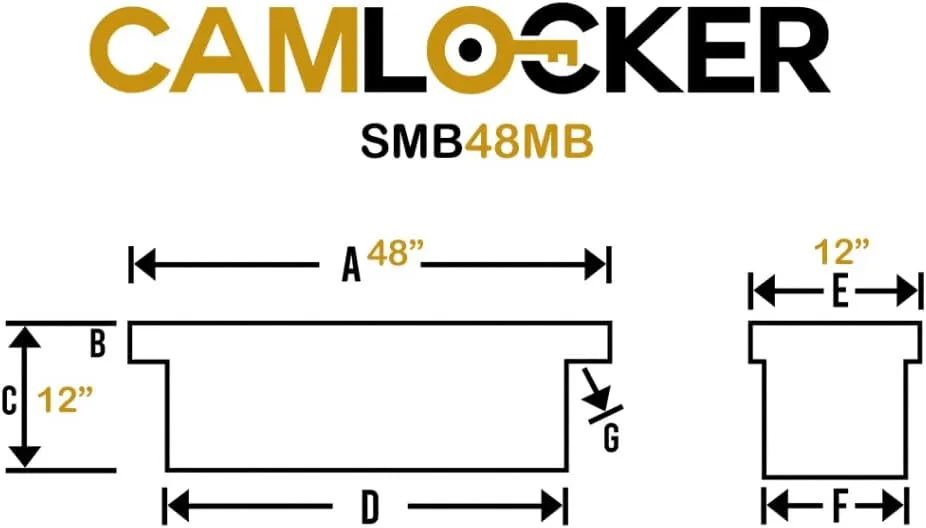 CamLocker SMB48MB 48in Aluminum Side-Mount Tool Box - Matte Black Weather-Tight