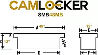 CamLocker SMB48MB 48in Aluminum Side-Mount Tool Box - Matte Black Weather-Tight