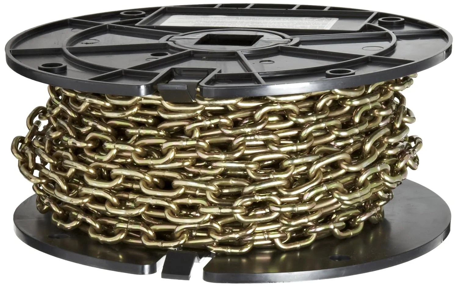 Campbell 0723367 Low Carbon Steel Straight Link Machine Chain on Reel, Brass Glo, #3 Trade, 0.14" Diameter, 50' Length