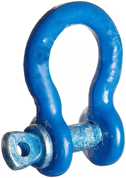 Campbell 419-S Screw Pin Anchor Shackles, Drop-Forged Carbon Steel, Painted Blue, 1/4" Trade, 1/2 ton Working Load Limit