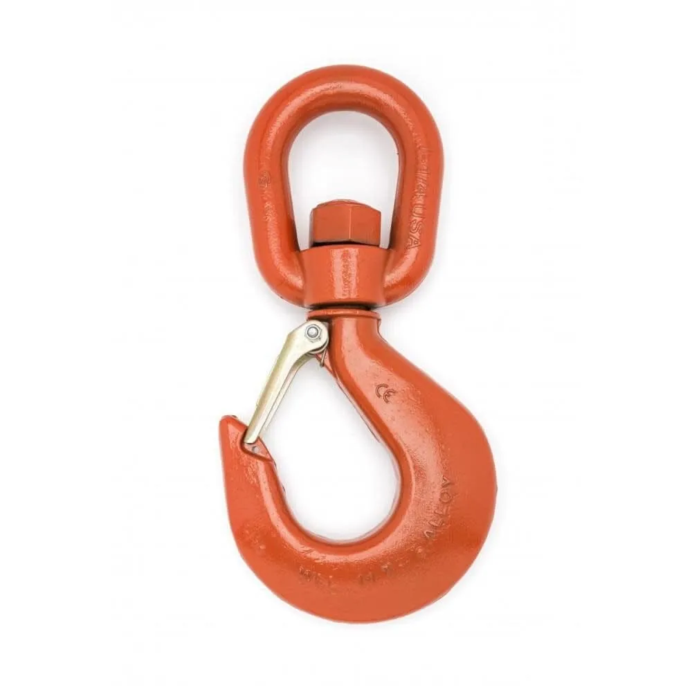 Campbell #7 Alloy Swivel Hoist Hook, 5 Ton Capacity, with Latch
