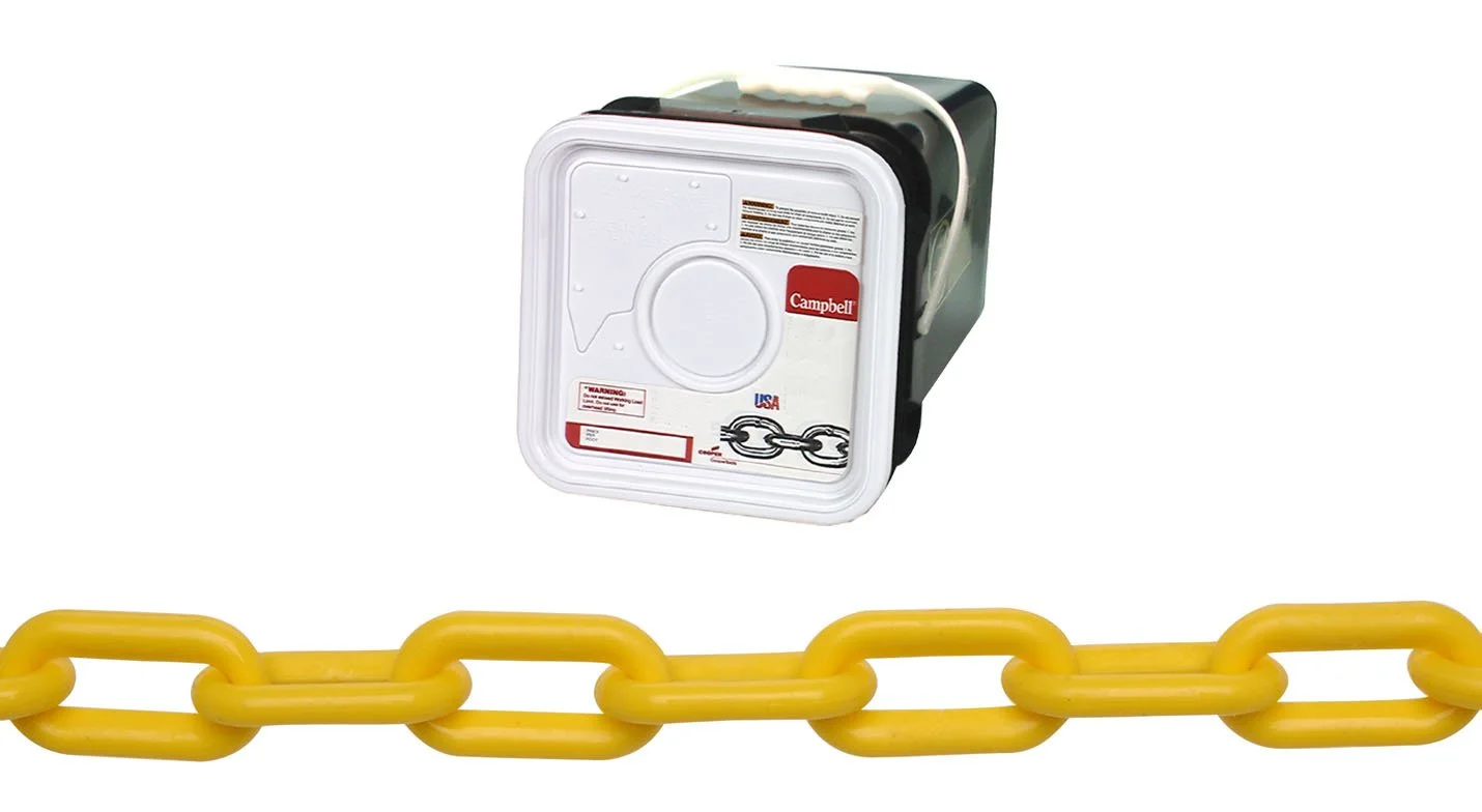 Campbell 0990836 Plastic Chain, #8 Trade, 0.29" Diameter, Yellow, 138 Feet Square Pail