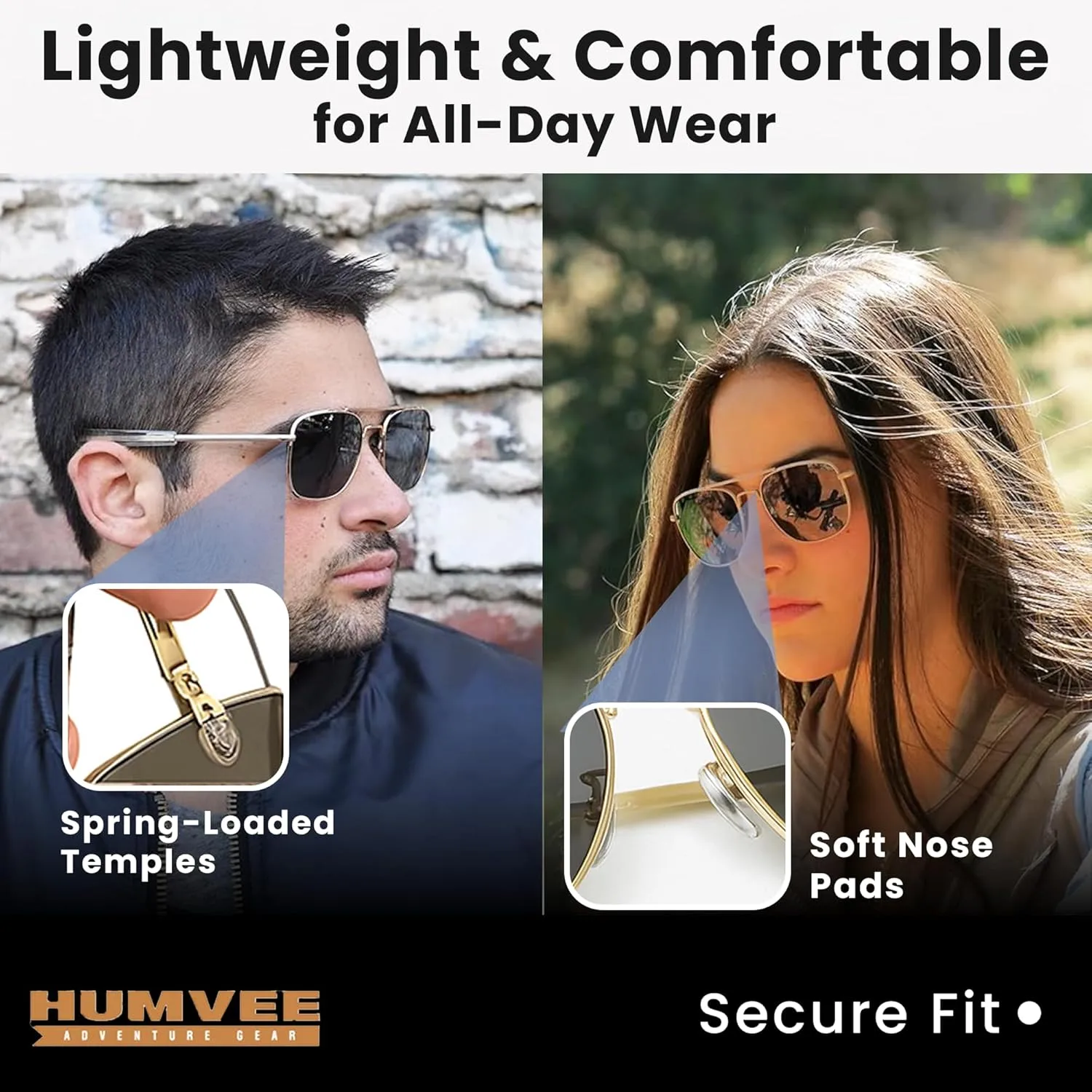 CAMPCO HUMVEE Polarized Aviator Pilot Sunglasses