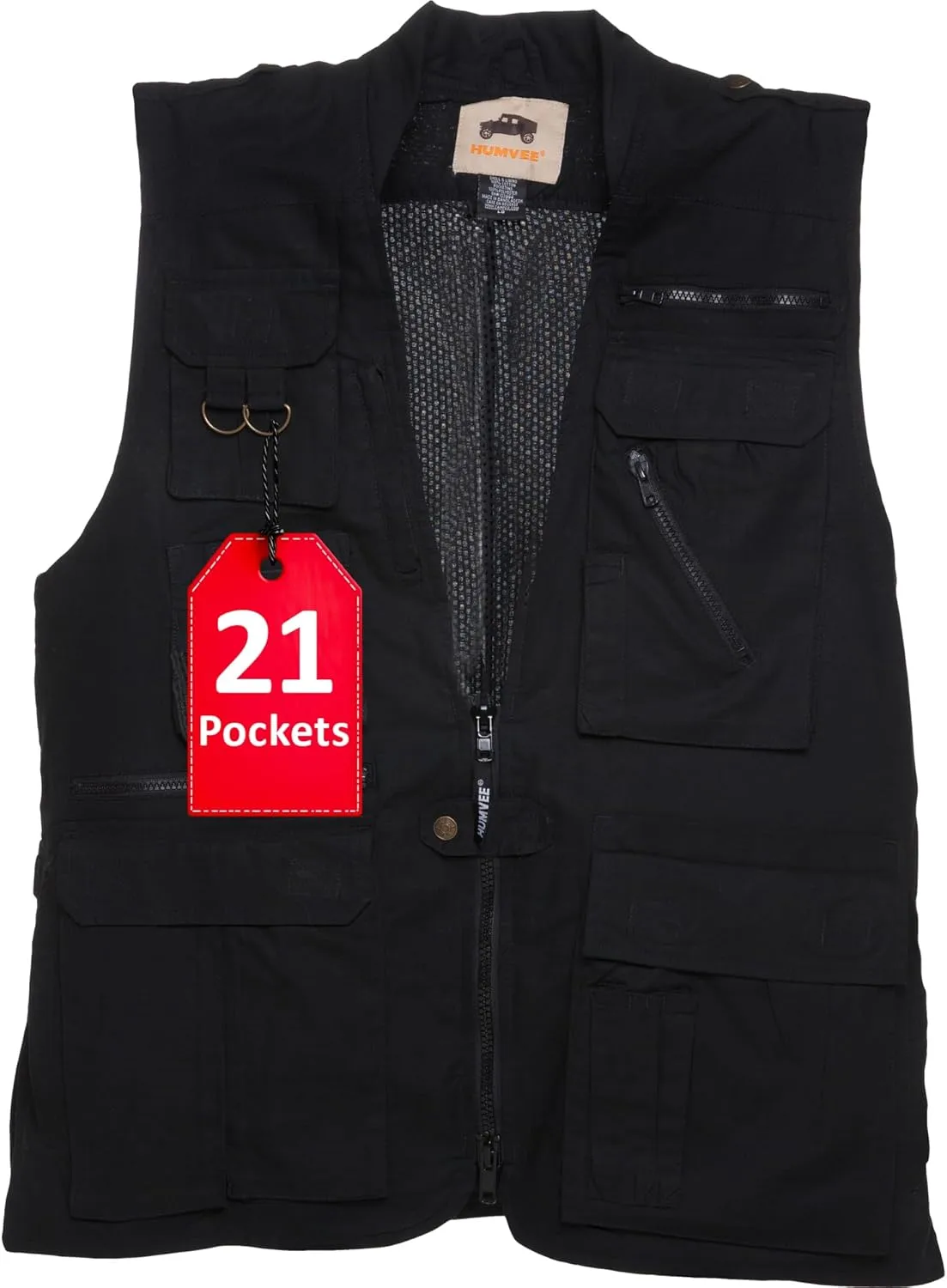 CAMPCO Humvee Utility Safari Vest - 100% Cotton Tactical Travel Vest