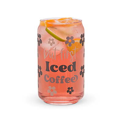 But First Iced Coffee Can-shaped glass