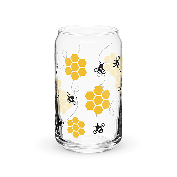 Bees Can-shaped glass