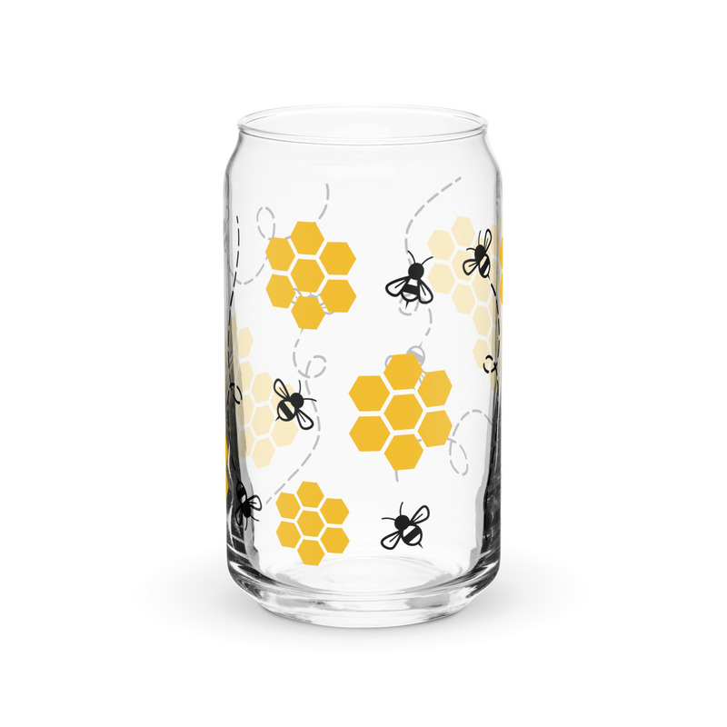 Bees Can-shaped glass