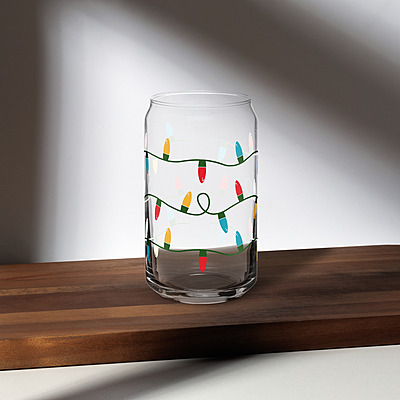 Christmas Lights Can-shaped glass