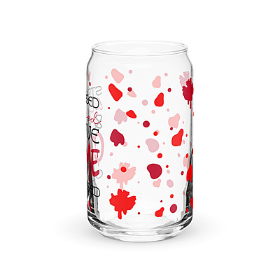 Stressed, Blessed & True Crime Obsessed Can-Shaped Glass with Bamboo Lid & Straw – 16 oz