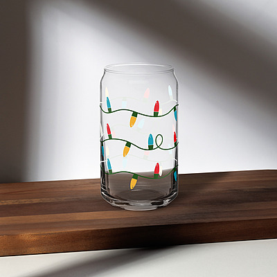 Christmas Lights Can-shaped glass