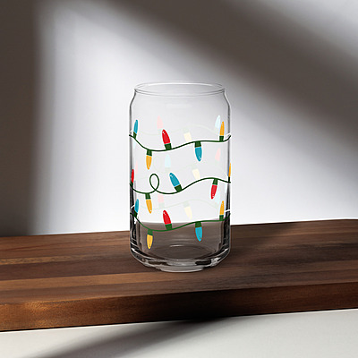 Christmas Lights Can-shaped glass
