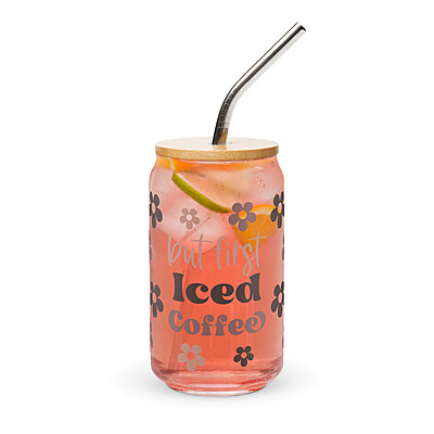 But First Iced Coffee Can-shaped glass