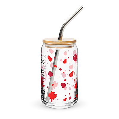 Stressed, Blessed & True Crime Obsessed Can-Shaped Glass with Bamboo Lid & Straw – 16 oz