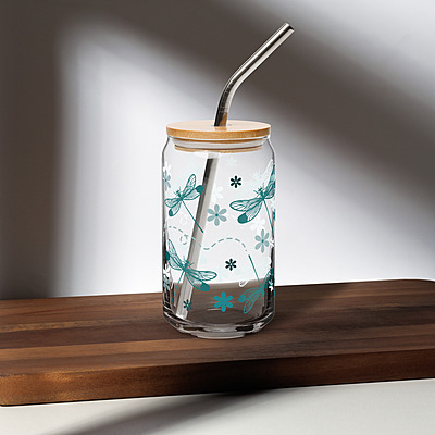 Dragonfly Can-shaped glass
