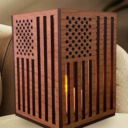 American Flag Tea Candle Box