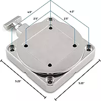 Cannon 1903002 Low-Profile Swivel Downrigger Mounting Base, Stainless Steel