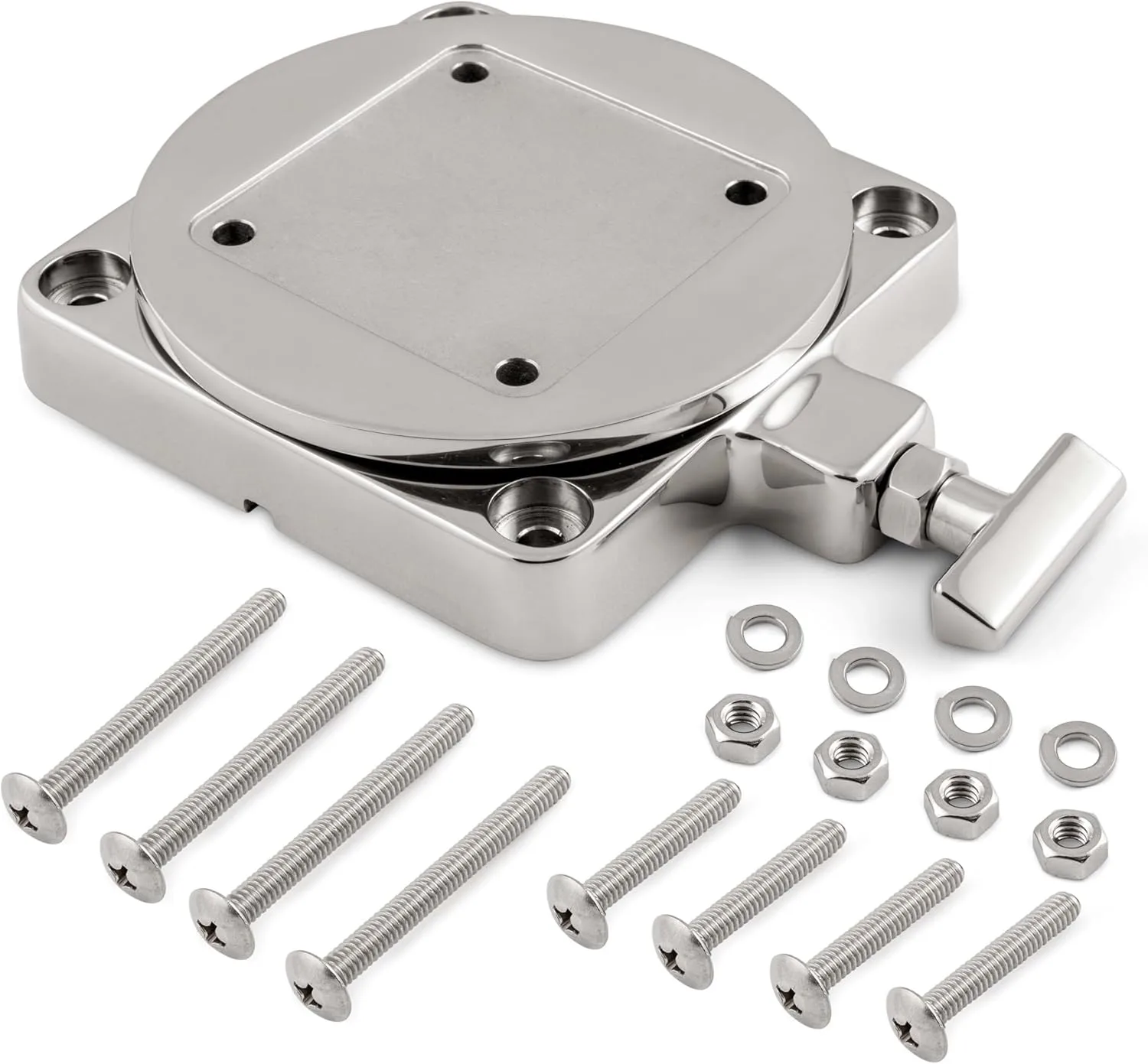 Cannon 1903002 Low-Profile Swivel Downrigger Mounting Base, Stainless Steel